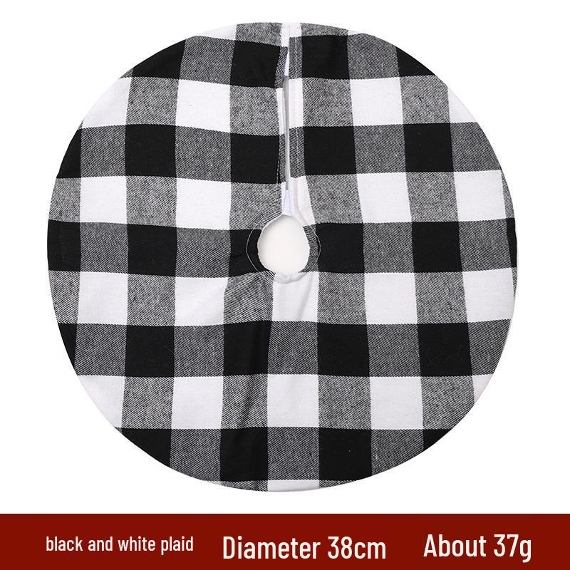 Mini Gold & Silver Snowflake Tree Skirt - Christmas Plaid Cloth Base Party Decoration