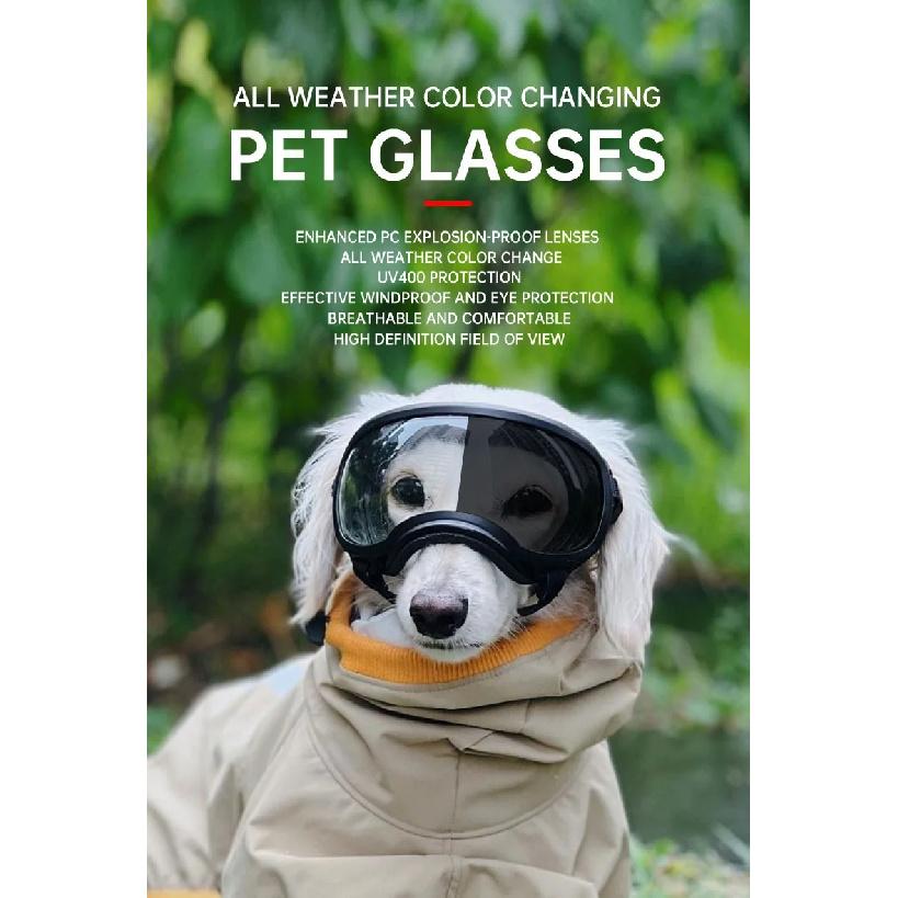 Color Changing Pet Glasses, Dog Goggles, Size Dog Sunglasses, Snow Glasses, UV Resistant Dog Sunglasses