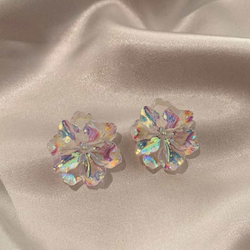Aurora Transparent Flower Earrings S925
