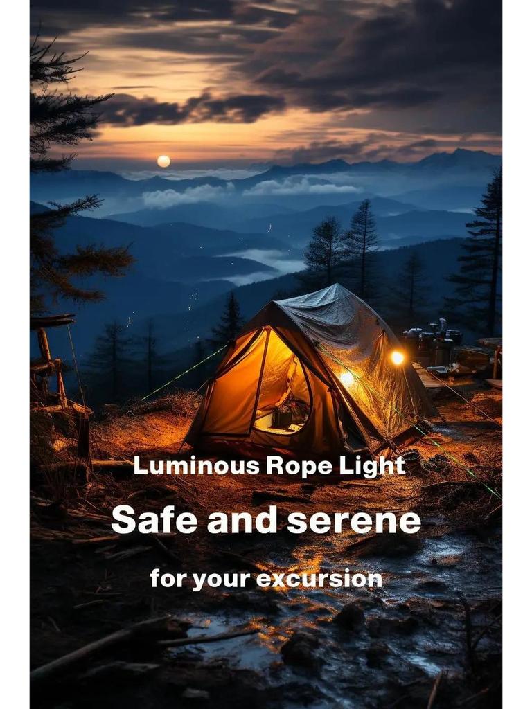 Outdoor Windproof LED Luminous Tent Rope Light – Camping Awning Accessory