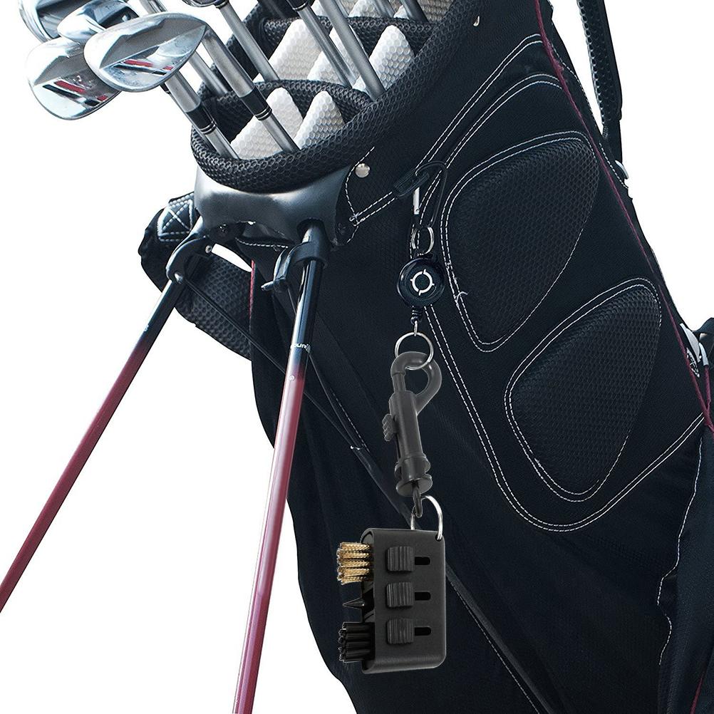 3 in 1 Golfs Club Brush Golfs Clean Tool Flexible Portable with Key Chain Golfs Club Cleaner