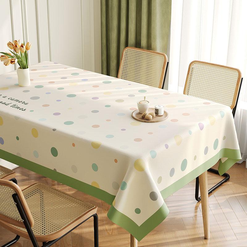 

New Colorful Plaid Waterproof Tablecloth Oil-Proof Washable Rectangular Table Mat for Office Party Dopamine Pvc Dust Cover 120x120cm