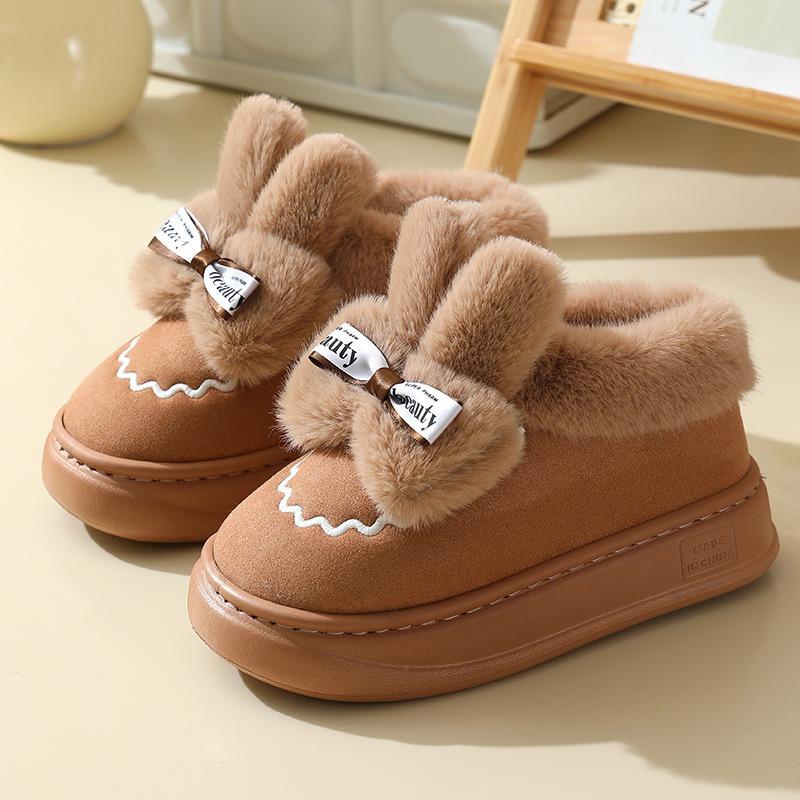New winter women's outer wear fleece warm snow boots cotton shoes indoor thick-soled plush rabbit cotton boots