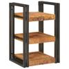 Nightstand Set of 2 Brown & Black Solid Mango Wood