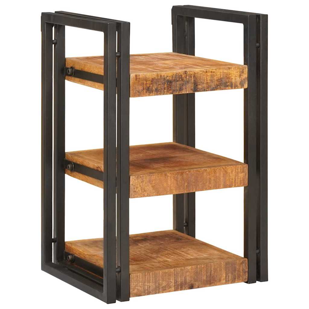 Nightstand Set of 2 Brown & Black Solid Mango Wood