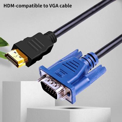 Cabo HDMI-compatível para VGA de 1,5 m Anti-interferência Alta Clareza HDMI-compatível Macho para VGA