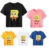 SpongeBob Happy Smile Character Kids Cotton T Shirt Iconic Cartoon Expression Comfortable Casual Clothing for Boys and Girls