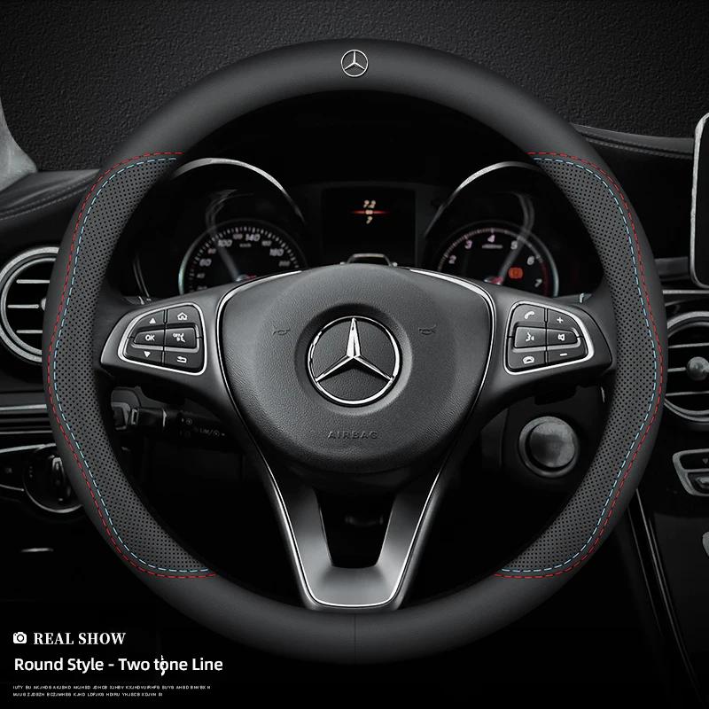 

Мікрофібра Шкіра Автомобільне Кермове Колесо Покриття Аксесуари Для Mercedes Benz AMG GLE GLS CLS GLC CLA GLA GLK ML C197 R231