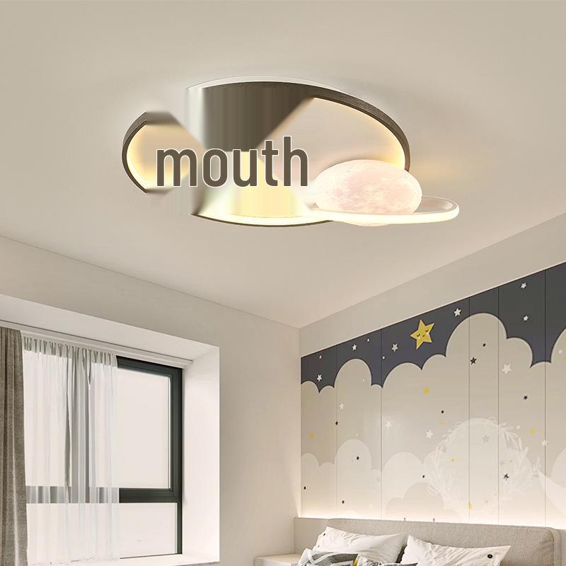 Modern Minimalist Nordic Ceiling Light - Full Spectrum Moon & Starry Sky Design for Master and Children's Bedrooms