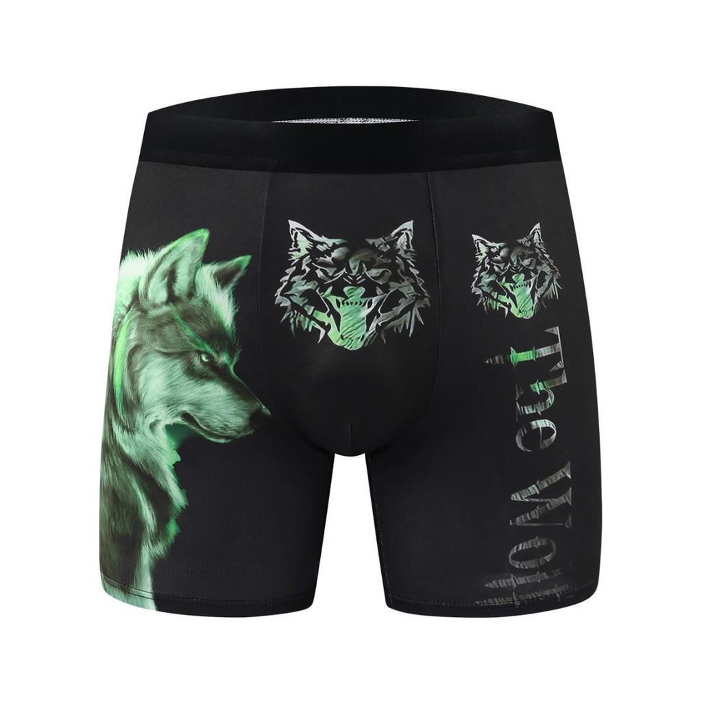 Temu Cross-Border Digital Print Men's Breathable Boxer Briefs: Comfortable European & American Underwear In Stock