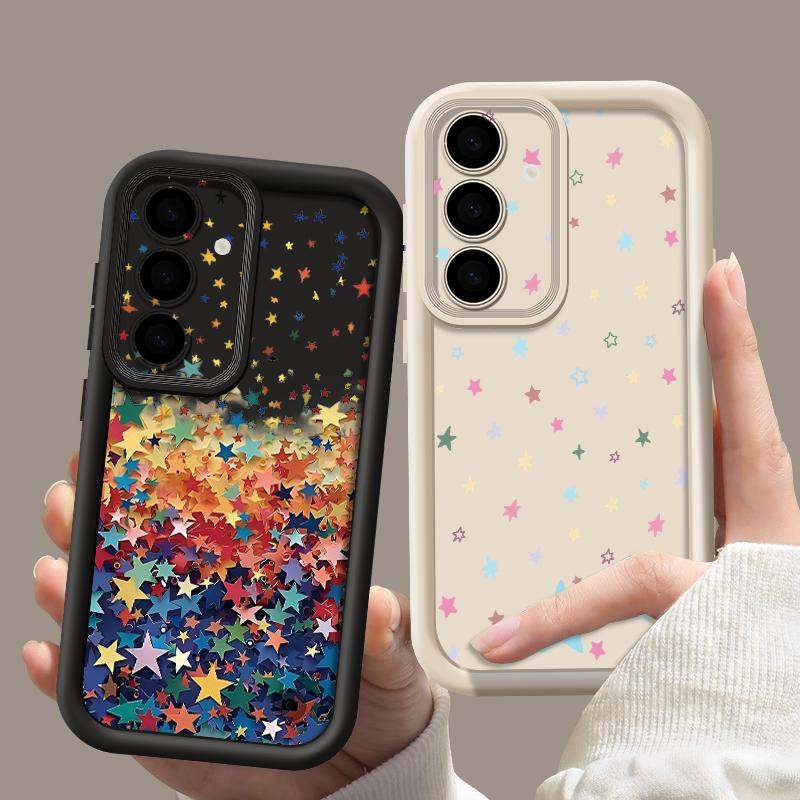 Colorful Stars Print Case For Samsung Galaxy A57 A37 A27 A17 5G A56 A36 A26 A16 A55 A54 S21 FE S22 S23 S24 Plus S25 S26 Ultra Shockproof Bumper Cover