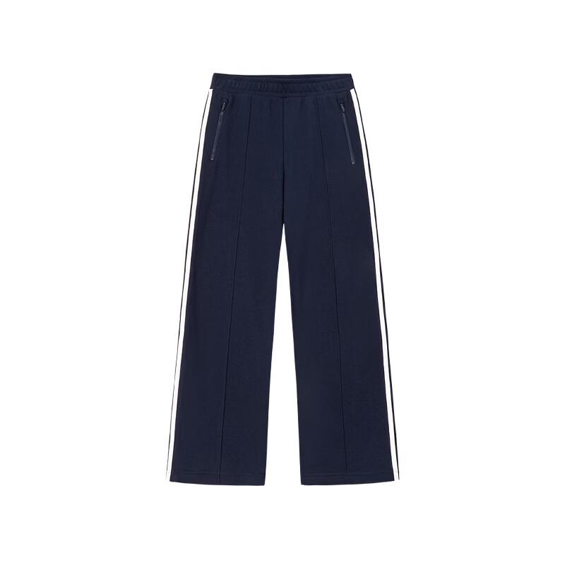 Anta Women s Retro Striped Loose Straight-Leg Casual Pants M