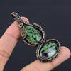 Ruby Zoisite Pendant Gemstone Jewelry, 999 Copper Wire Wrapped Handmade Pendant, Latest Design Jewelry