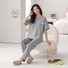 Pajamas women's summer pure cotton 1011 new models with chest pads, short sleeves, shorts, simple pullover, can be worn outside, loungewear set