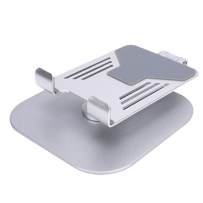 Desk Tablet Stand Adjustable Foldable 360 Degrees  Rotating Metal Desk Tablet Holder for Cell Phone Silver