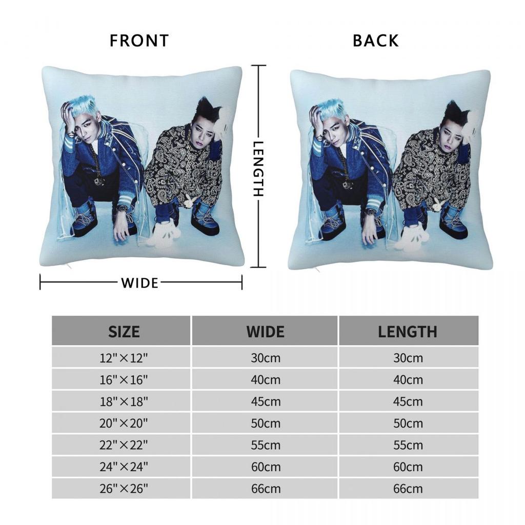 Bigbang Top & G-Dragon Square Pillowcase Polyester Linen Velvet Creative Zip Decor Throw Pillow Case Sofa Cushion Case