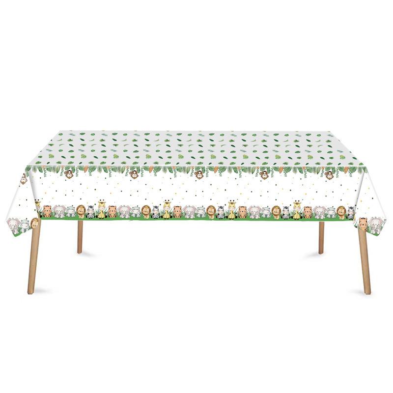 Dschungel-Tier-Geburtstagsparty-Dekoration Zoo-Partyzubehör Papier Teller Papiertassen Tischdecken Geburtstagsfest