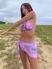 Europäisch-Amerikanisches Tie-Dye Bikini & Rock Dreiteiler Set