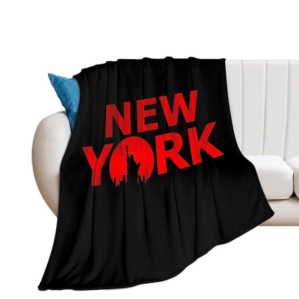 Flannel Blanket New York Print Pattern Nap Thermal Blanket Autumn And Winter Sofa Blanket