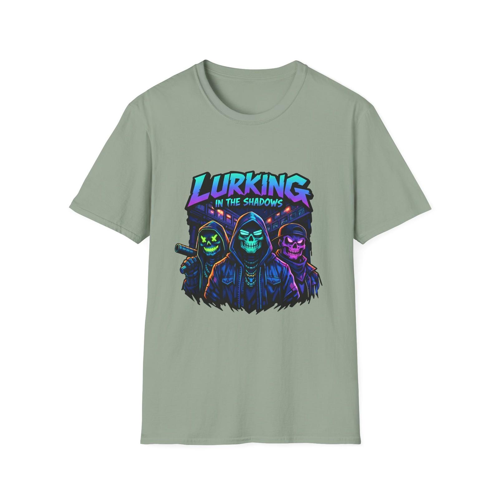 Skeleton Street Gang Cyberpunk Urban Neon Dark Unisex Softstyle T-Shirt S