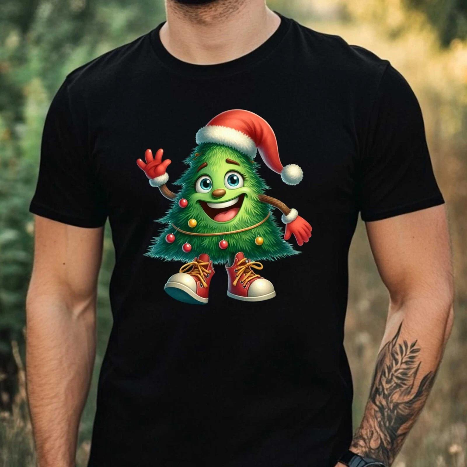 T-Shirt Herren Lustiges Weihnachtsbaum Motiv Baumwolle Größe XS bis 5XL M
