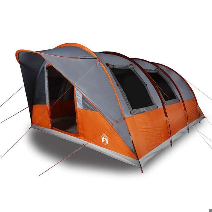 VidaXL Tunnel Camping Tent 5 Person Grey and Orange Waterproof, Tent, Camping Shelter, Garden Shelter, Tent of 4009424