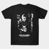 Men Black Print T-shirt Hellraiser No-Cut Transfer Paper Print Cotton Tshirt