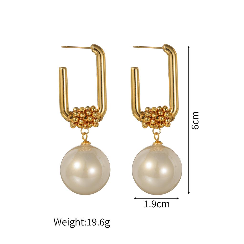 Atoztide Trendy Multiple Style Imitation Pearl Tassel Earring for Women Stainless Steel Elegant Temperament Earring Jewelry Gift