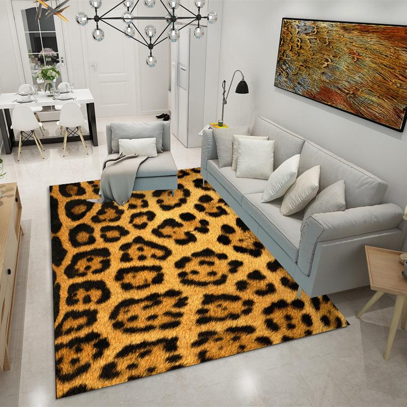 Imitation Fur Pattern Carpet 3D Printing Animals Bedroom Full of Tea Table Blanket Simple Bedside Carpet Customized Floor Mat