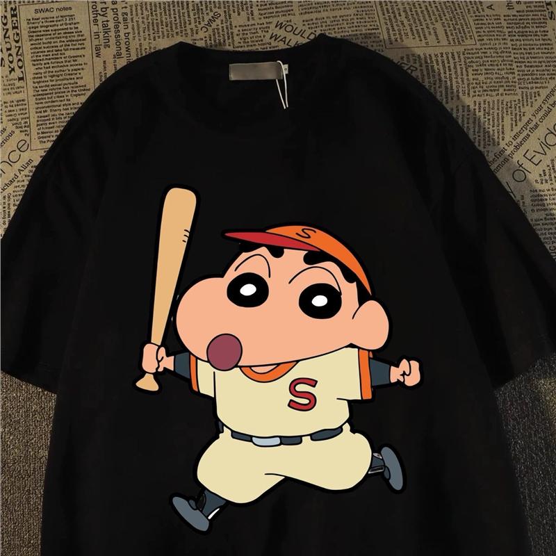 Crayon Shinchan Harajuku Mens Womens Oversized Y2k Short Sleeve Streetwear Casual Cotton High Quality Female Male Clothing Tee