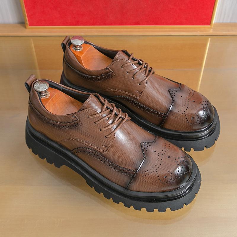 Außenhandel Herren Schuhe mit dicker Sohle und innerer Erhöhung Herren Casual Derby Business Kleid Hochzeit Bräutigam Schuhe 180-J
