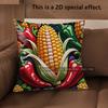 2D Southwest Chili Taco Corn Print Throw Pillow Covers Pattern Cushion Cover Suitable For Sofa Bedroom Car Pillow Cover