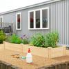 Raised Garden Bed Wood, Planting Bed with Partition, Open Bottom, Cold Frame Garden Bed, 235 x 66 x 26 cm, Natural Wood