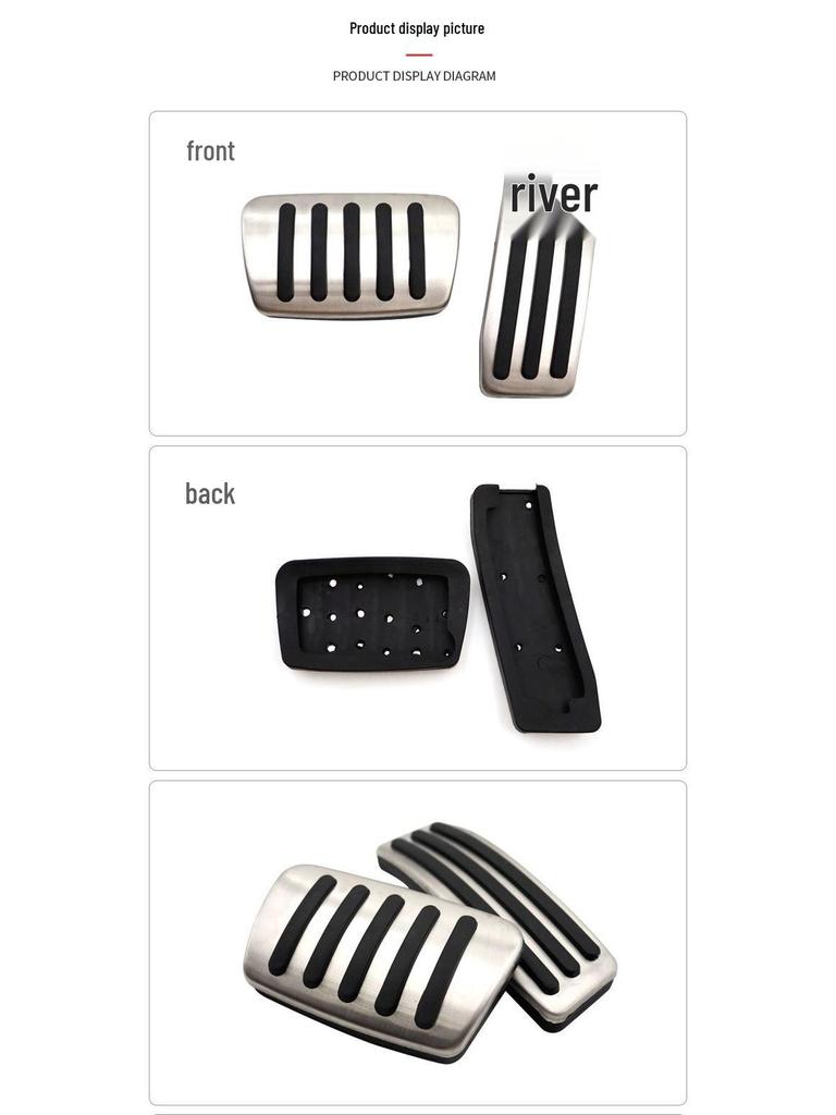 Non-Slip Car Pedal Set for Cadillac SRX: Accelerator, Brake, and Rest Area Decorative Accessories