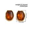 SHIXIN 2026 Irregular Resin Stainless Steel Earring 18K Gold Plated Texture Statement Stud Ear Women Everyday Party Wear Jewelry