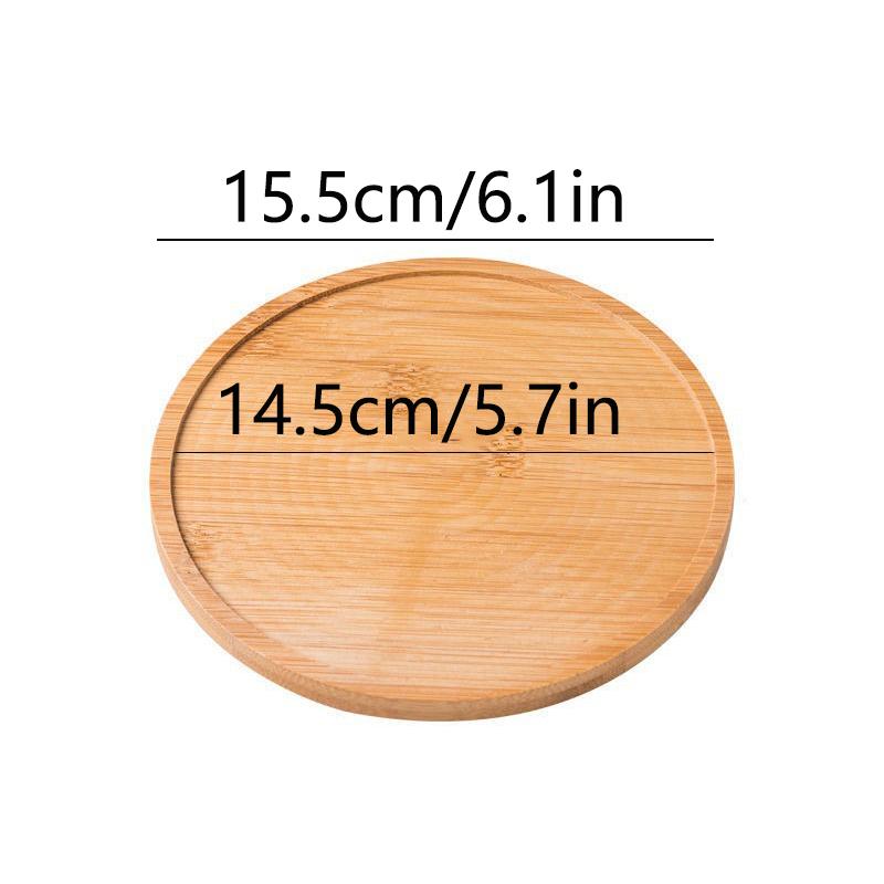 Wooden Tray Multi Bamboo Multi Shape Wooden Holder Pot Tray Coffee Coaster Home Garden Decor Photography Props