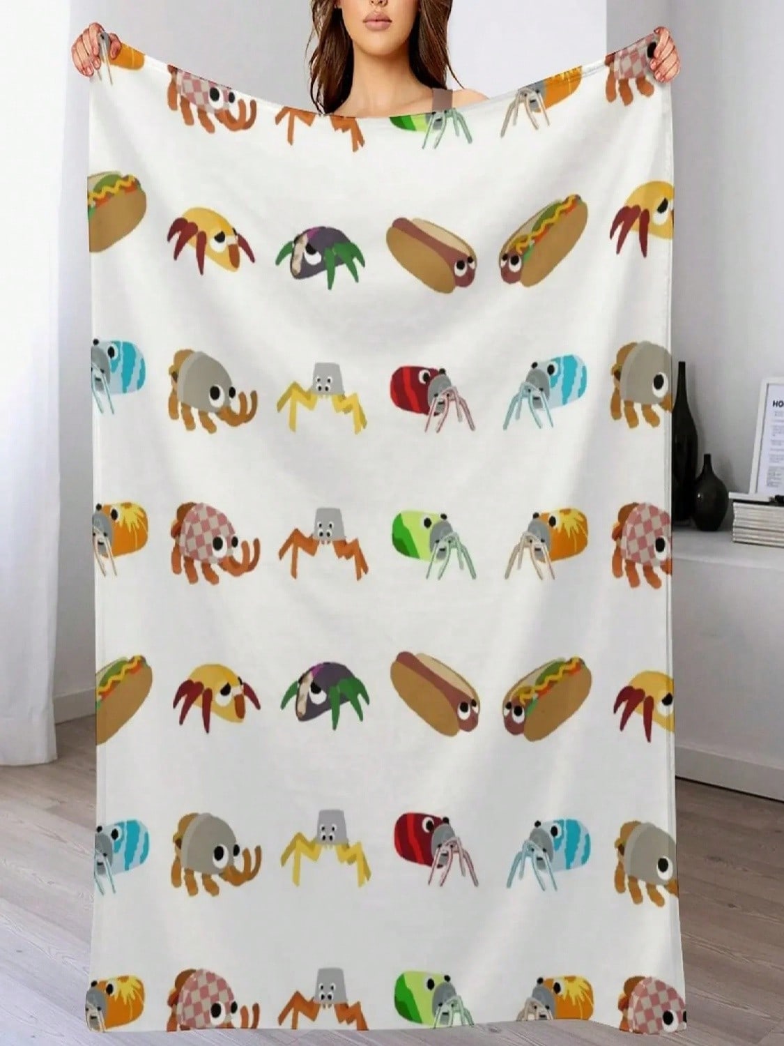 

Bugsnax - Fast Food Pack Throw Blanket Warm Winter Fashion Sofas Soft Plush Plaid Giant Sofa Blankets 75X95CM