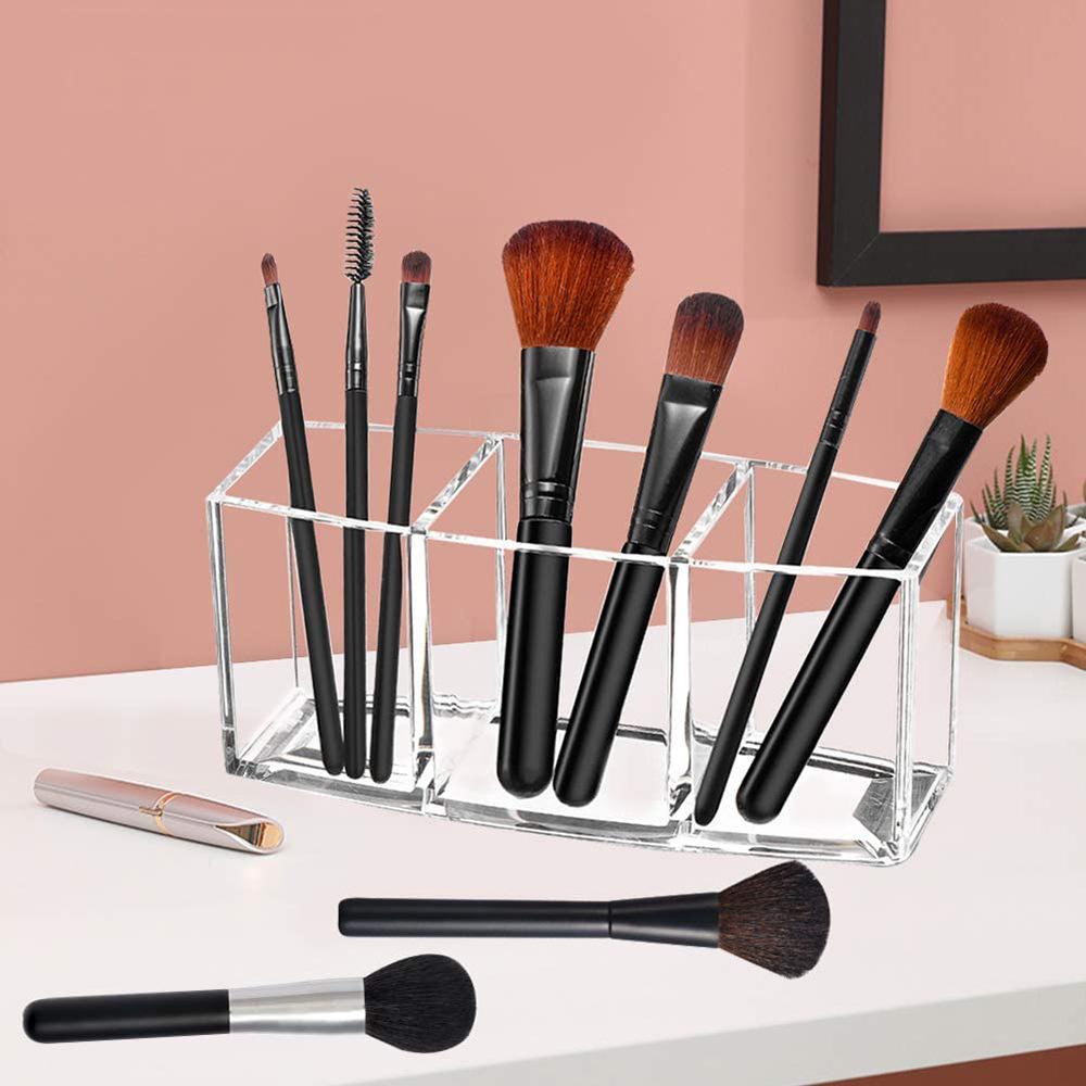 Large Capacity Transparent Makeup Brush and Eyebrow Pen Storage Box