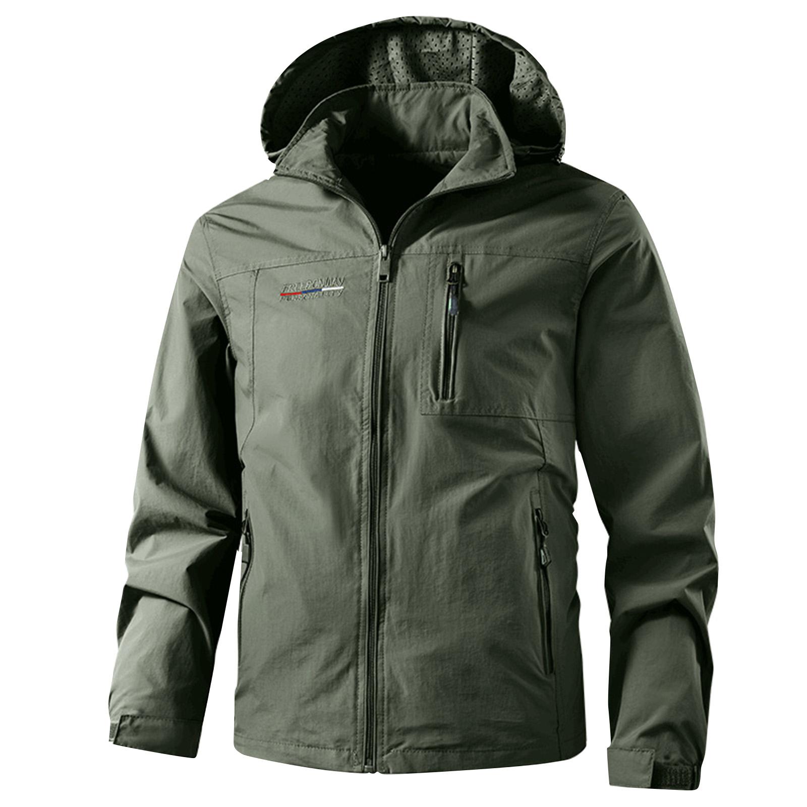 

Мужская однотонная куртка износостойкая и грязеотталкивающая молодежная повседневная спортивная верхняя одежда L