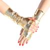 Retro Glanz Leder Kurze Fingerlose Handschuhe Cos Tanzhandschuhe Verkleidungshandschuhe für Festival Verkleidungsparty