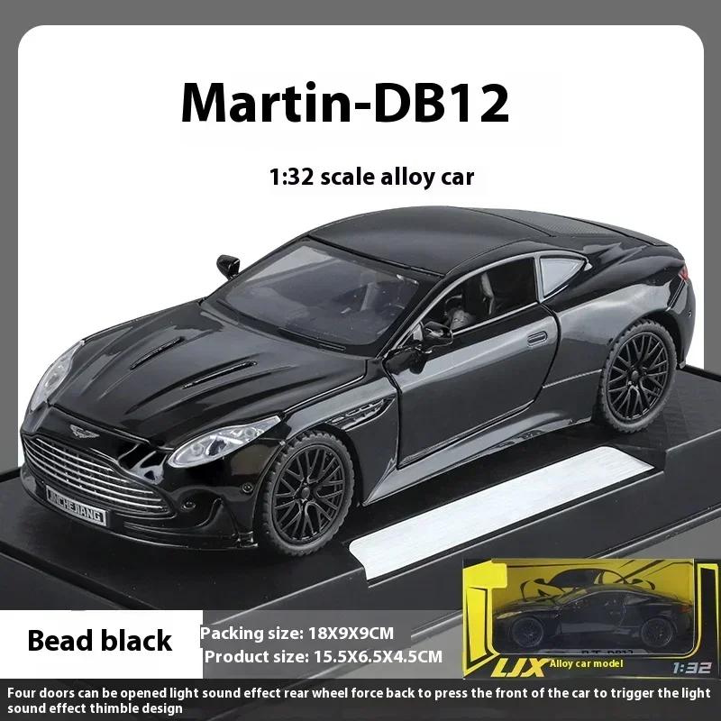 1:32 Martin DB12 GT Supercar Legierung Druckguss Metall Modellauto Sound und Licht Hobby Sammlerstücke Ornamente Geburtstagsgeschenk Jungen