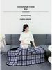 Double-Layer Fleece Shawl Blanket with Buckle - Warm, Multifunctional Office Blanket for Women