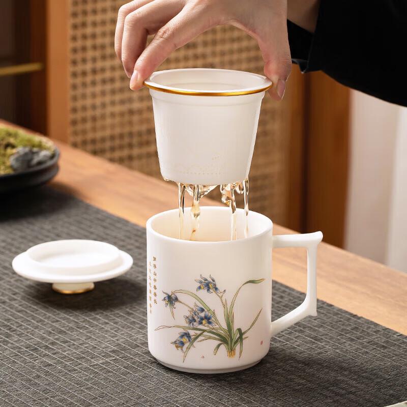 ChaXun Dehua Ceramic Tea Separation Office Mug