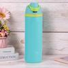 24/32oz Straw Double-Layer Insulated Cup 304 Stainless Steel Sports Water Bottle Travel Vacuum Flask for Outdoor Camping Sports