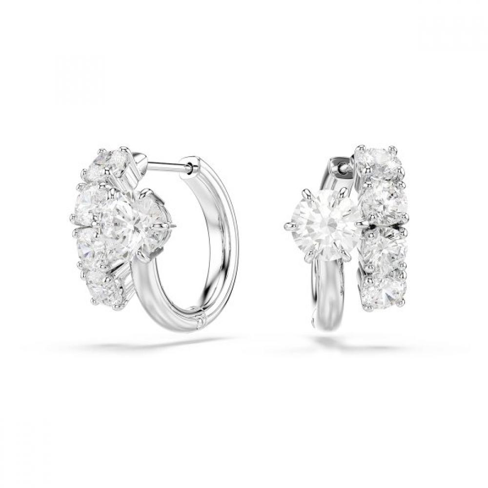 Swarovski Rhodium Hoop Earrings 5753572