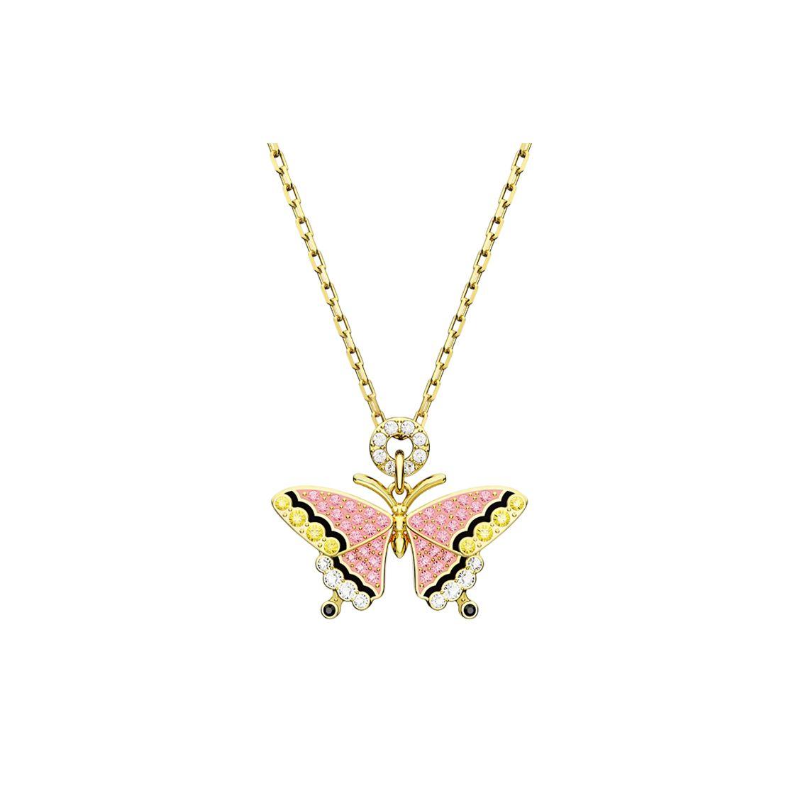 Swarovski Idyllia Butterfly Shaped Gold Plated Necklace Women necklace 5658857 Box (Random Color)