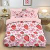 Cute Strawberry Bedding Set 2/3pcs Duvet Cover Pillowcase Cute Print for Children Single/ Queen King Size Bedroom Decor Gift