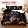 Black Dachshund Pattern Bedding Home Decoration Birthday Gift (1 * duvet cover + 2 * pillowcase, without core)