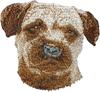 Border Terrier - hundformad patch, broderad patch, unik dekoration för Art-Dog ryggsäck