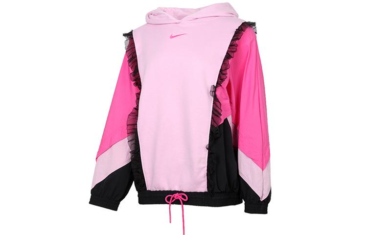 Nike Sweatshirts Women s Light Arctica Pink Hooded Moderate Regular DH1371-626 L